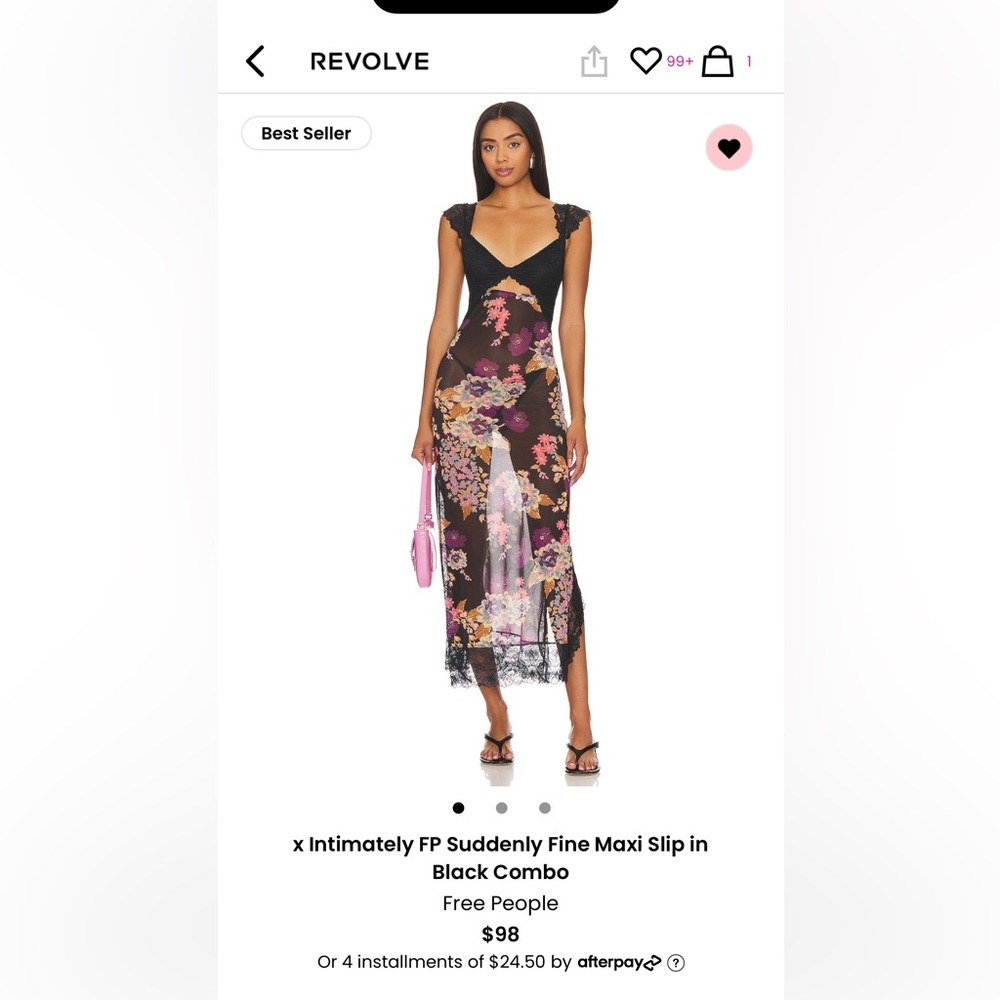 Intimately free people suddenly fine maxi slip black combo
